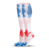 Tie-Dyed Compression Socks Cotton Thicker Looped Bottom Outdoor Sports Long Tube Compression Socks Customization