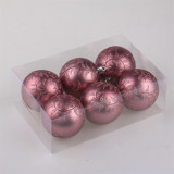 handmade 7cm matt light wine red  plastic christmas ball with painted