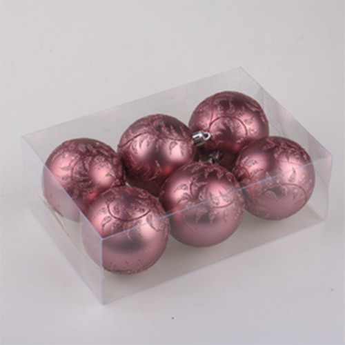 handmade 7cm matt light wine red  plastic christmas ball with painted