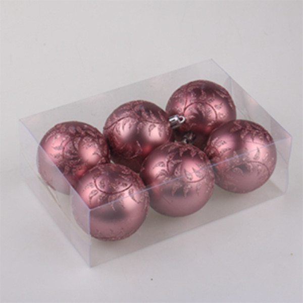 handmade 7cm matt light wine red  plastic christmas ball with painted