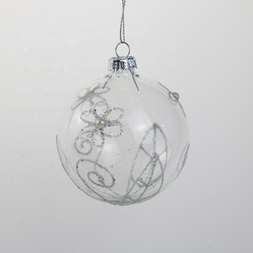 High Quality Glass Material Christmas Tree Decoration Glass Xmas Ball Special Round and  Tree Pendant