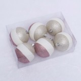 8cm Newest Design Shiny Grey Ball with Feather for Christmas Tree Decoration
