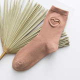 wholesale factory Love heart pure color socks colorful women manufacturers girls crew socks