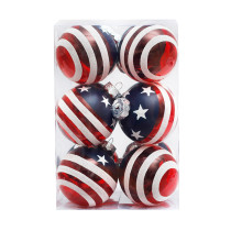 12pcs pack 8cm clear ball with painted hanging tree decoration