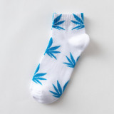 Hemp Leaf Skateboard Women Socks Couple Trendy Men Cotton Boat Socks