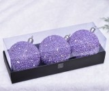 Shatterproof Purple plastic Christmas Tree Ornaments ball Set Fashionable decoration