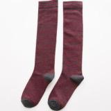 Women Style Long Tube Pure Cotton Striped Student Socks
