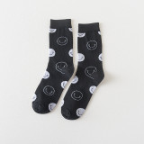Japanese Couple Black And White Pattern Men And Women Socks Cat Pattern Ins Tube Socks