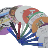 Wholesale personalized pvc hand fan wedding gift lover pictures customize printed Advertising Logo white hand fan