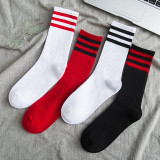 Spring Summer Korea Harajuku Striped Tube Male  Female  Socks College Sports Trend Baseball Socks