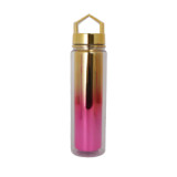 BPA Free Customized Double Wall Plastic Traveling Coffee Mugs Portable Glitter Diamond Water Drinking Bottle With Lid