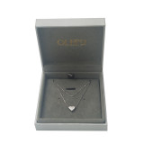 Custom logo printed luxury eco friendly velvet foam paper hot foil gift packaging necklace jewelry box