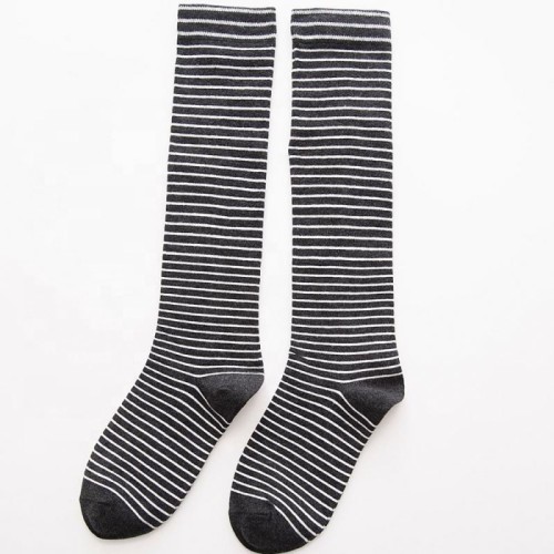 Women Style Long Tube Pure Cotton Striped Student Socks