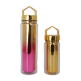BPA Free Customized Double Wall Plastic Traveling Coffee Mugs Portable Glitter Diamond Water Drinking Bottle With Lid