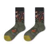 Custom Women Ins Tube Socks Street Version Of The Long Tube Autumn And Winter Creative Oil Painting Art Japanese Male Stockings