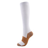 2021 New Unisex Compression Stockings Nylon Spell Color Autumn Winter Prevent Varicose Veins Knee High Support Stretch 15-20mmHg