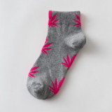 Hemp Leaf Skateboard Women Socks Couple Trendy Men Cotton Boat Socks
