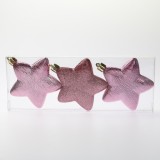 Christmas Ornaments Promotional Hand Painted Plastic Heart Shaped Plastic 7.5cm/3pcs Indoor Christmas Decoration SY Xmas 4 Color
