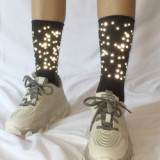 New Autumn And Winter Street Socks Wild Star Moon Reflective Socks Fashion Brand Pile Socks