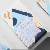 Custom Logo Romantic Design Blue Paper Empty Sweet Strawberry Truffle Chocolate Bar Packaging Candy Gift Box