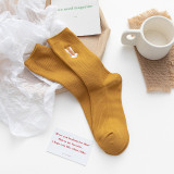 New Embroidered Rabbit Socks Female Socks Korea Cartoon Lovely Autumn Socks