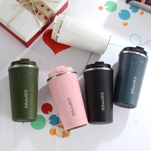 New 510ml Reusable Double Wall 304 Stainless Steel Coffee Cups Vaccum Insulation Flask Car Mugs Cups With Lid