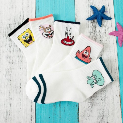 Women Socks Fashion Cartoon Trend Tube Socks Cotton College Trend Brand Socks Wholesale