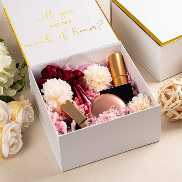 Custom Luxury Rigid Cardboard Packaging Magnetic Folding Paper Wedding Candy Favors Invitation Box