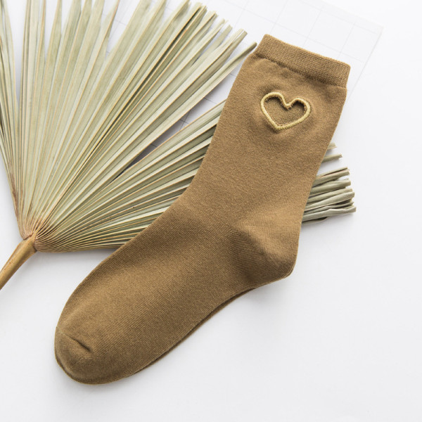 wholesale factory Love heart pure color socks colorful women manufacturers girls crew socks