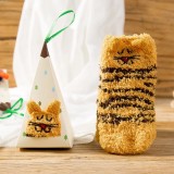 New Japanese Cartoon Embroidery Children's Socks Baby Socks Coral Fleece Baby Floor Socks