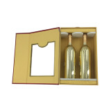 Chinese red and gold paper window box magnet for red wine shipment packing suitcase packaging box