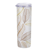 Custom Portable Stainless Steel Metal Double Wall Drinking Straight Beverage Bottle Skinny Tumbler Travel Mug With Straw