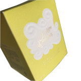 Special textued surface design emboss 3d brand paper foldable scented candles packing glass box