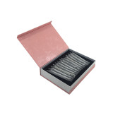 Light custom pink textured magnet deisgn tea sachet coffee sachet packing box with foam insert