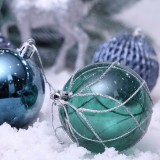 Ready to ship 7cm Dark green plastic tree hanging decoration ball