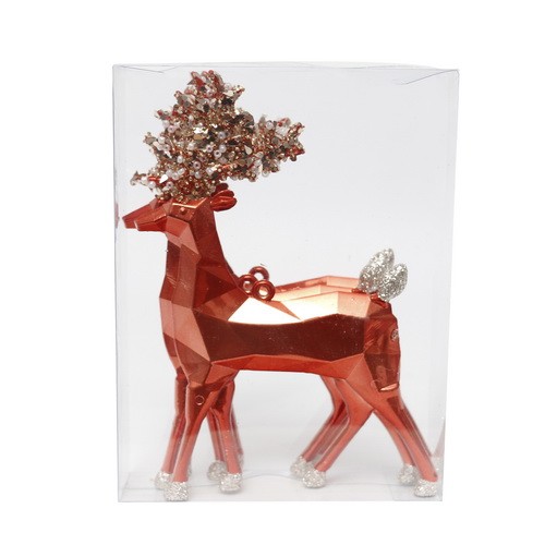 Factroy new design 14.5cm plastic christmas brick red peal light  reindeer for party decoration