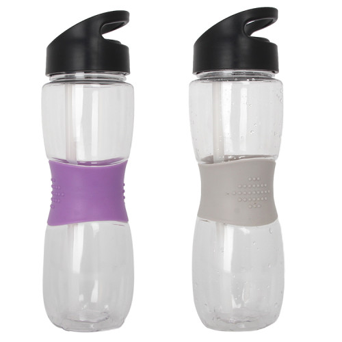 650ml Large capacity sports plastic straw water bottle whey protein shaker travel drinking water bottle unbreakable bottle