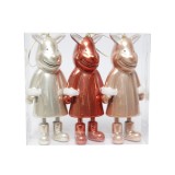 Factroy new design 14.5cm plastic christmas brick red peal light  reindeer for party decoration