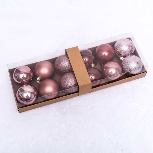 6cm New Arrival Rose Gold Ball Suit Package for Christmas Tree Decoration