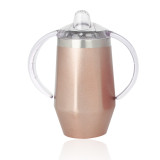 Wholesale BPA free food grade girl kids double wall stainless steel baby bottles for milk with Sippy Lids