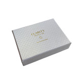 Textured eco-friendly pearl fancy paper simple design gold logo essential oil bottle logo 15ml paper box