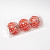 8cm/3pcs Dark purple PET hand painted Christmas ball for 2022 holiday decoration