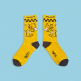 Cartoon Illustration Socks Plaid Color Cute Autumn And Winter Thickening Men's Socks Women's Socks