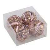 8cm bronze PET christmas ball with painted and gold five star shape ornament