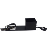 Custom Packaging Fancy Paper Romantic Black ribbon closure Folding Candle Box Packaging Luxury with PVC Window