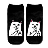 Factory Custom 360 Degree Seamless Unisex Colorful Sock 3d Digital Animal Cat Cartoon Tube Printed Socks