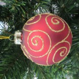 wholesale factory cheap and top-grade 10cm shiny red painted glass christmas glass ball