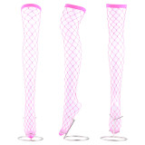 Multicolor Shiny Rhinestone Big Fishnet Stocking Sexy Long Tube Thigh Fish Net Socks Over The Knee High Stockings For Women