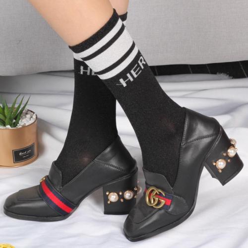 Autumn Heap heap socks Newly Design Letter Style Striped Low Ankle women  Cotton Mid-calf Sport Socks