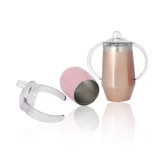 Wholesale BPA free food grade girl kids double wall stainless steel baby bottles for milk with Sippy Lids